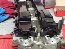 So I figured I would be nice and show you all a sneak peak at the valve covers since I know you have been guessing colors and wanting to know.. So here it is.. Color shifting Purple/Blue/Red