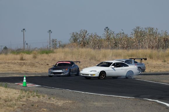 My FAVORITE photo of the day by far.  I pushed the car hard out of a second gear corner and discovered that an open rear differential does you no favors if you keep your foot flat on the gas.  It was a fun spin though, and I even stayed on the track!