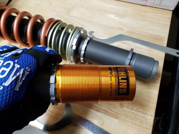 Sleeve has more thread on 2nd Lower Lock Ring side than on 1st Lower Lock Ring side.