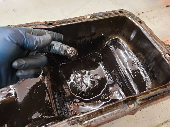 92K sludge in Buick oil pan.