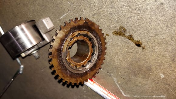 The timing gear also had some wear from rubbing on the seal.