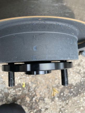 The spacer wont slide all the way to the hub. 
