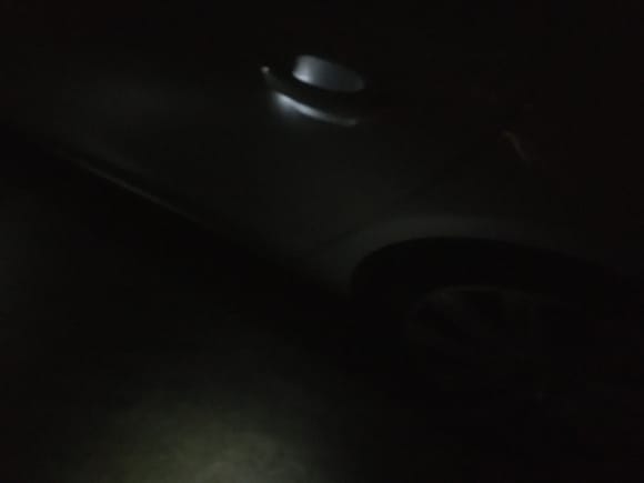Found this out when leaving my parents place today, I thought the car doesn't have puddle lights/the pre-refresh omitted them but it turns out it not only has the unlock lights but at night it also has one per door and a 2nd light for the handle. 

I'm surprised at the attention to detail 