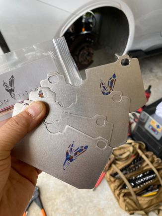 New Ti rear pad shims. 