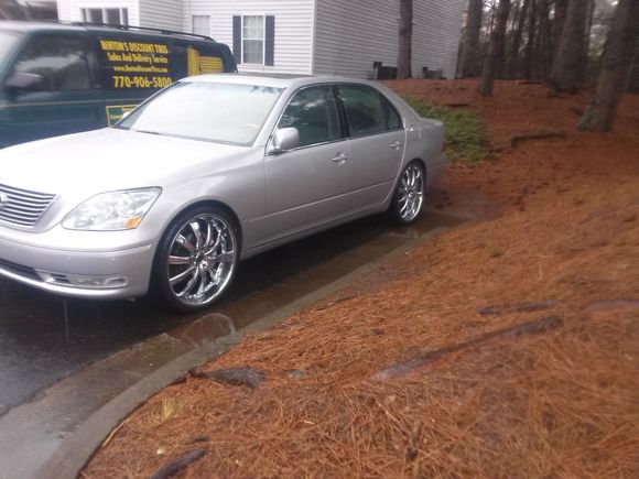 My LS430 with my company van in the background.