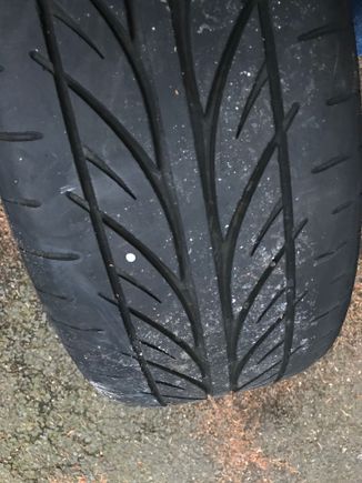 Metal object in the tread