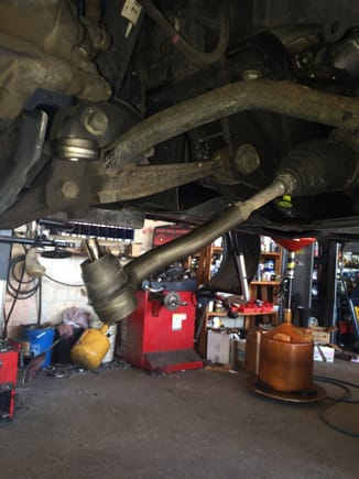 The tie rod installed