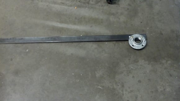 This is our homemade toyota special tool used to hold the crank.  It will be used to help tighten the crankshaft bolt