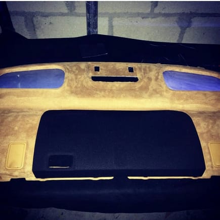 new rear deck wrapped in brown suede