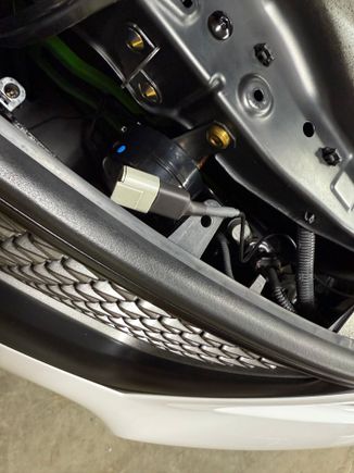 Cut wires and installed connector, for when bumper needs to come off. 
