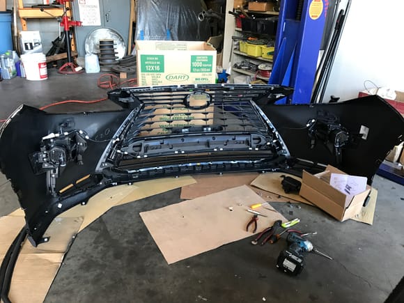 Front bumper off the RX350 at Tommy's shop