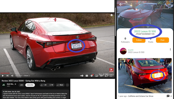 Showing the plate is the same from the VINWIKI car and Matt Maran Motoring's review.