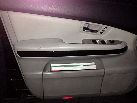 The old inner door panel with the BLACK decor