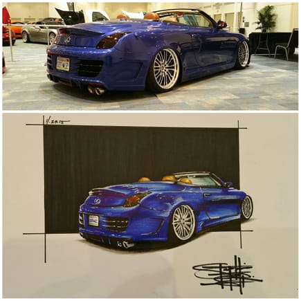 Here's a illustration that Chibicars did of my SC430 at the San Francisco International Auto Show.