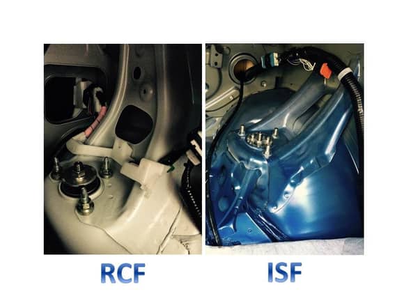 RCF vs. ISF rear shock tower comparison