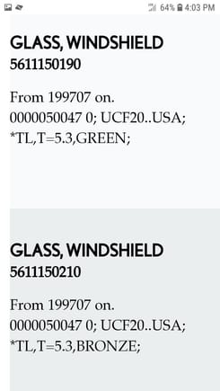 Windshield glass thickness 1998 2000 LS400. 