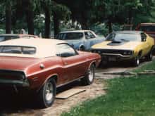 My driveway in the mid 80's . Did I mention we were heavy into the Mopars.