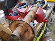 Strut cut and innards removed.