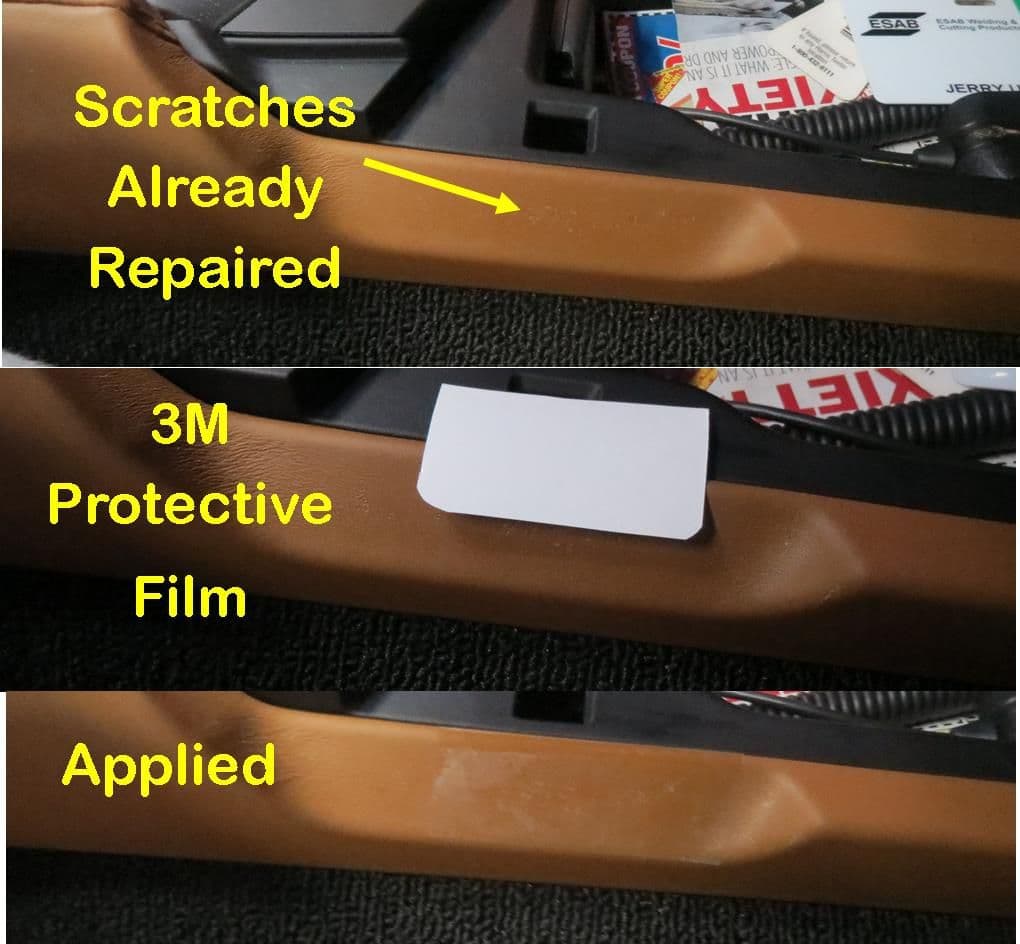 Inside foor panel and kick plate scratch fix - need help/advice