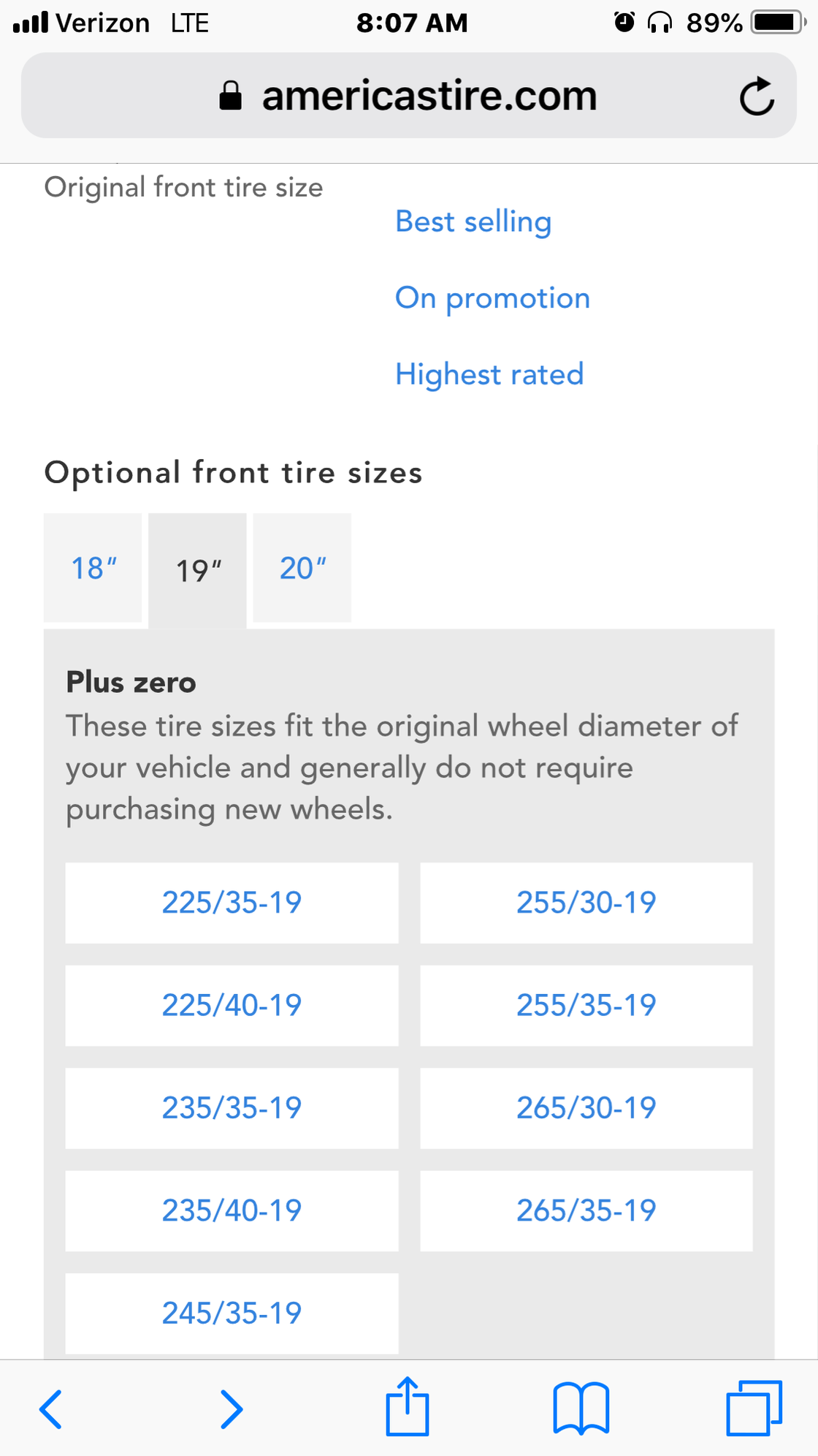 Lowered Base Stingray tire size options - Page 2 ...