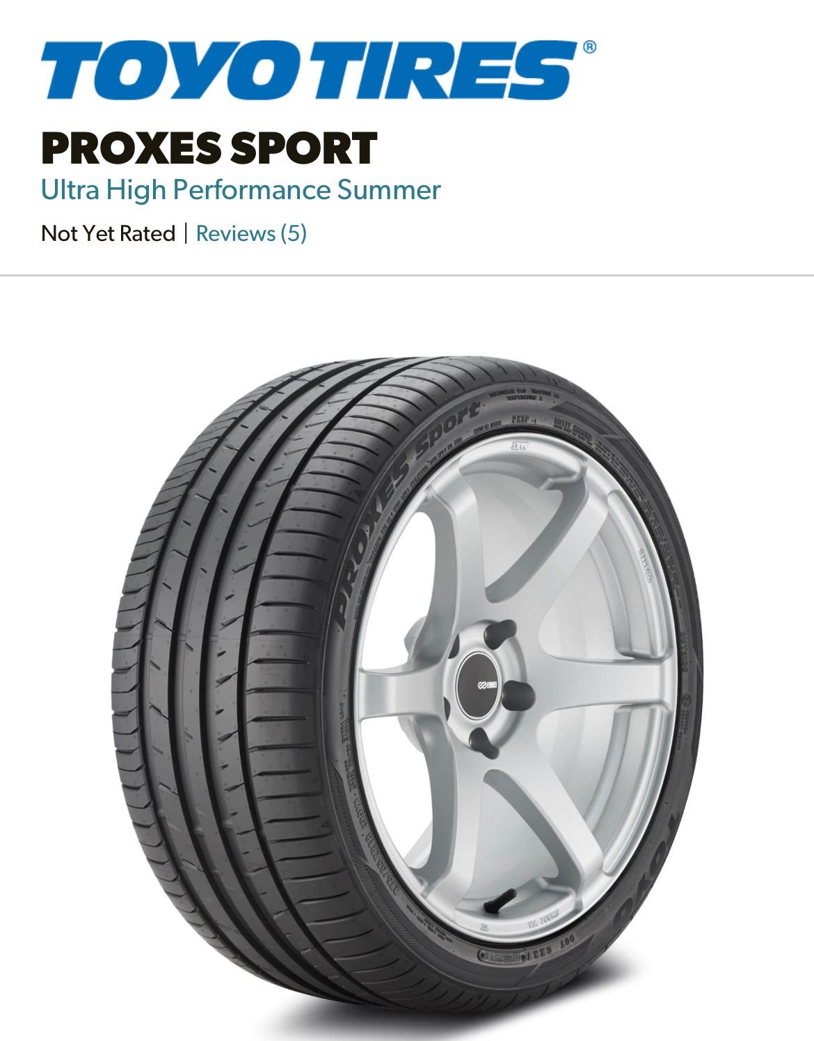 Toyo Proxes Sport tire - Consumer Reports