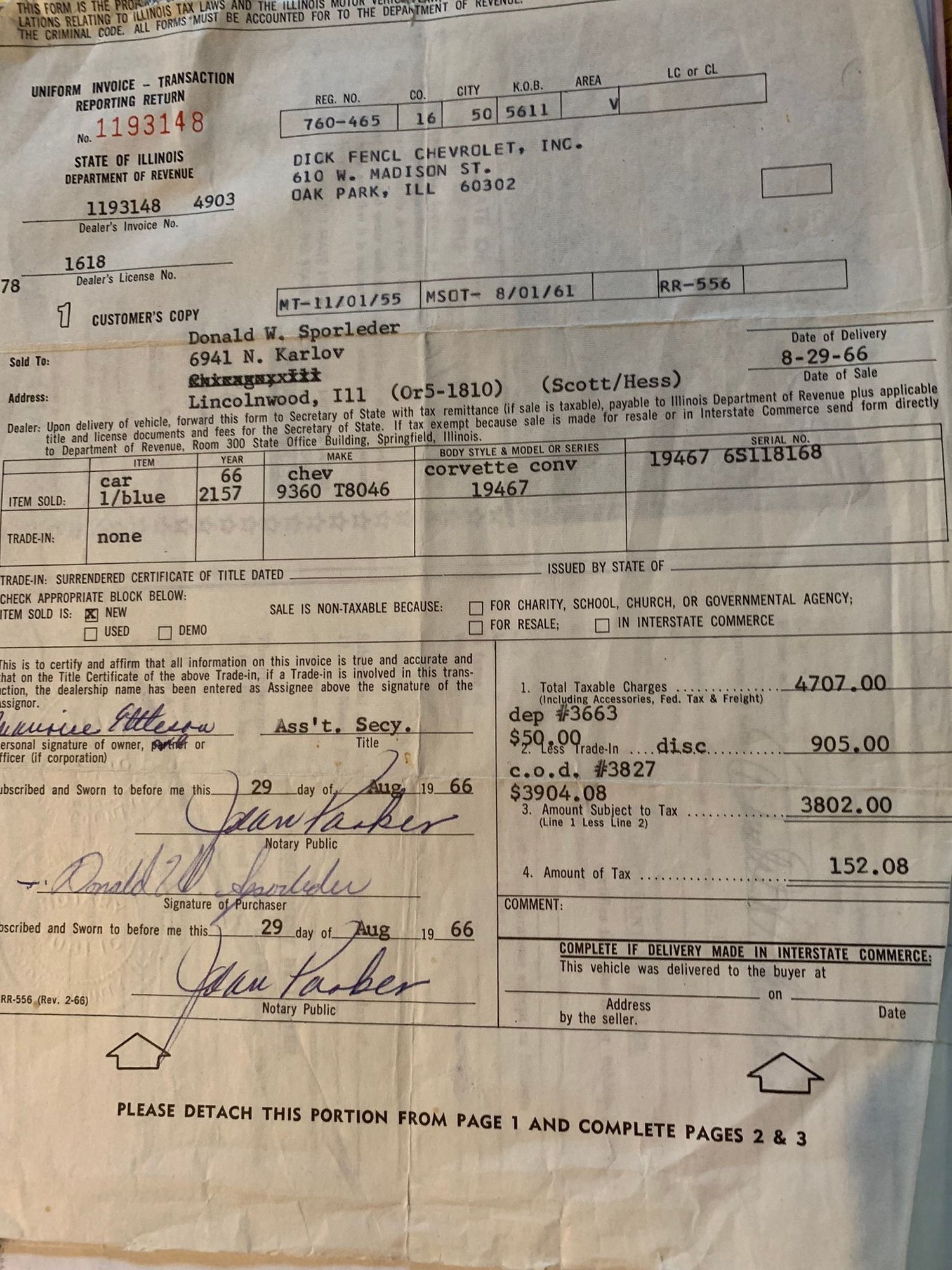 Shipping Report Dick Fencl Oak Park, IL. Page 2 CorvetteForum