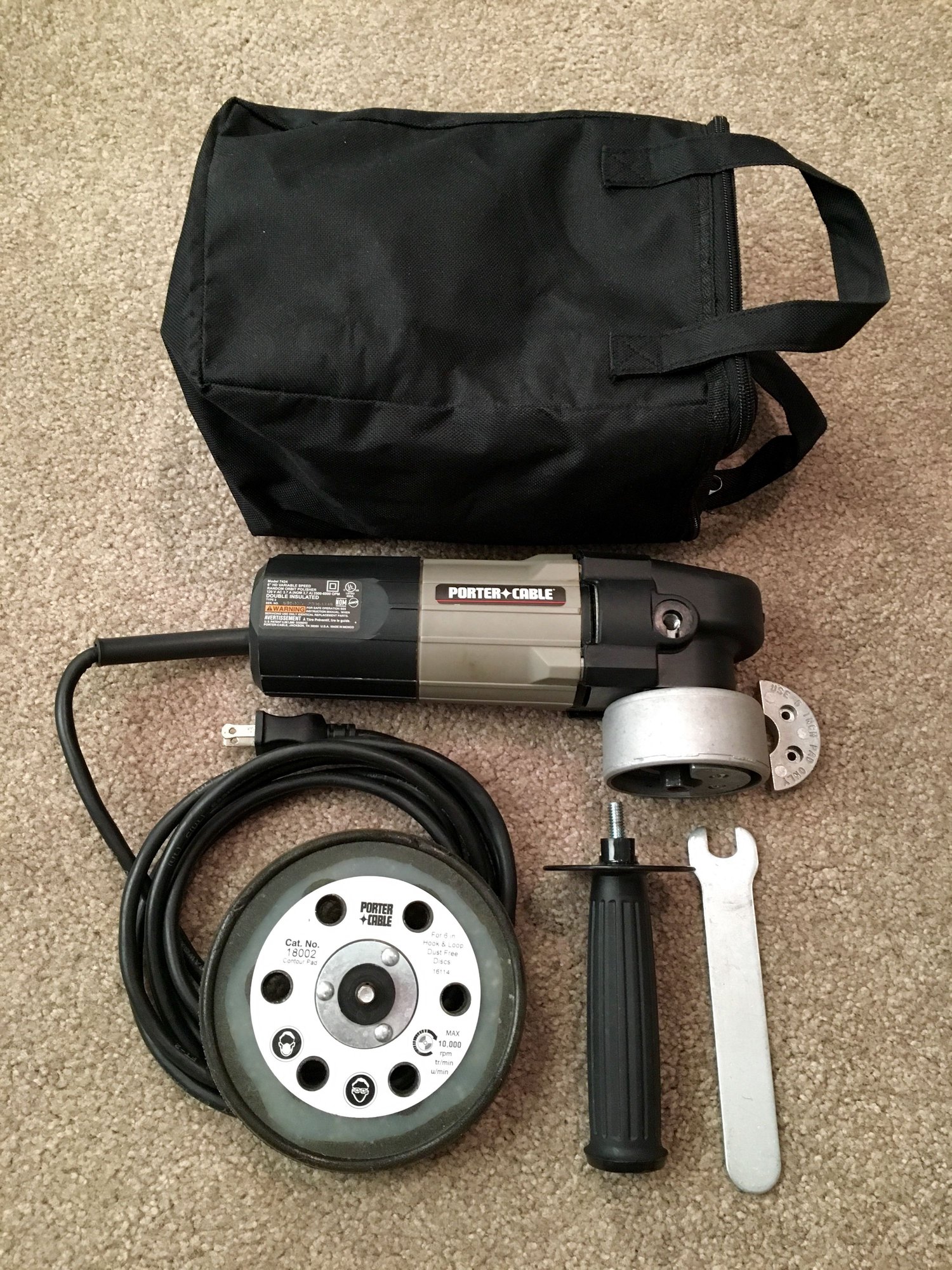 FS Porter Cable 7424 Dual Action Buffer and Assorted Cobra Pads