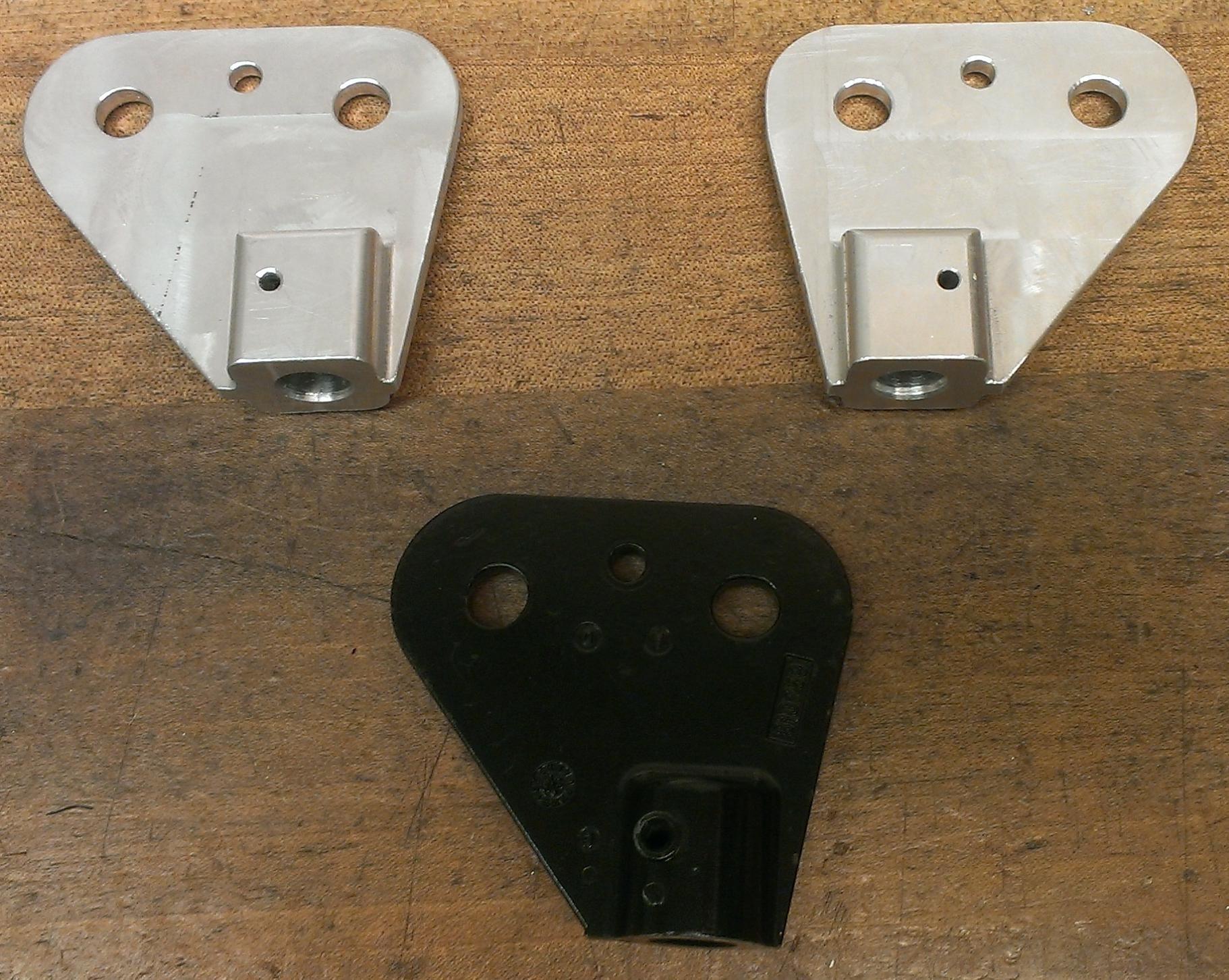 FS Machined aluminum replacement seat brackets + OEM bracket