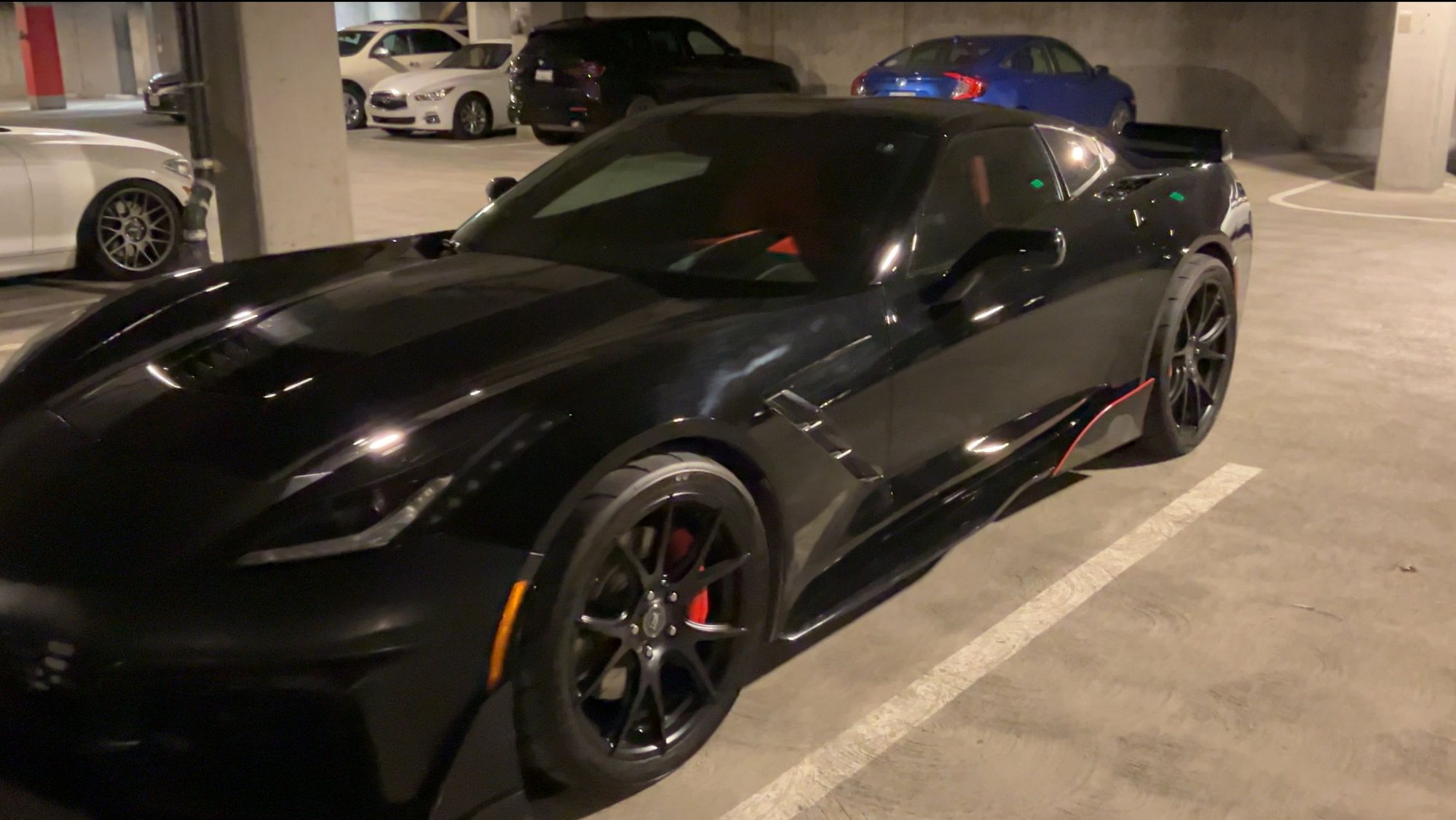 ZR1 bumper, vicrez side skirt wing, vicrez rear diffuser, tps spoiler, forgestar rims, toyo R88R proxies
