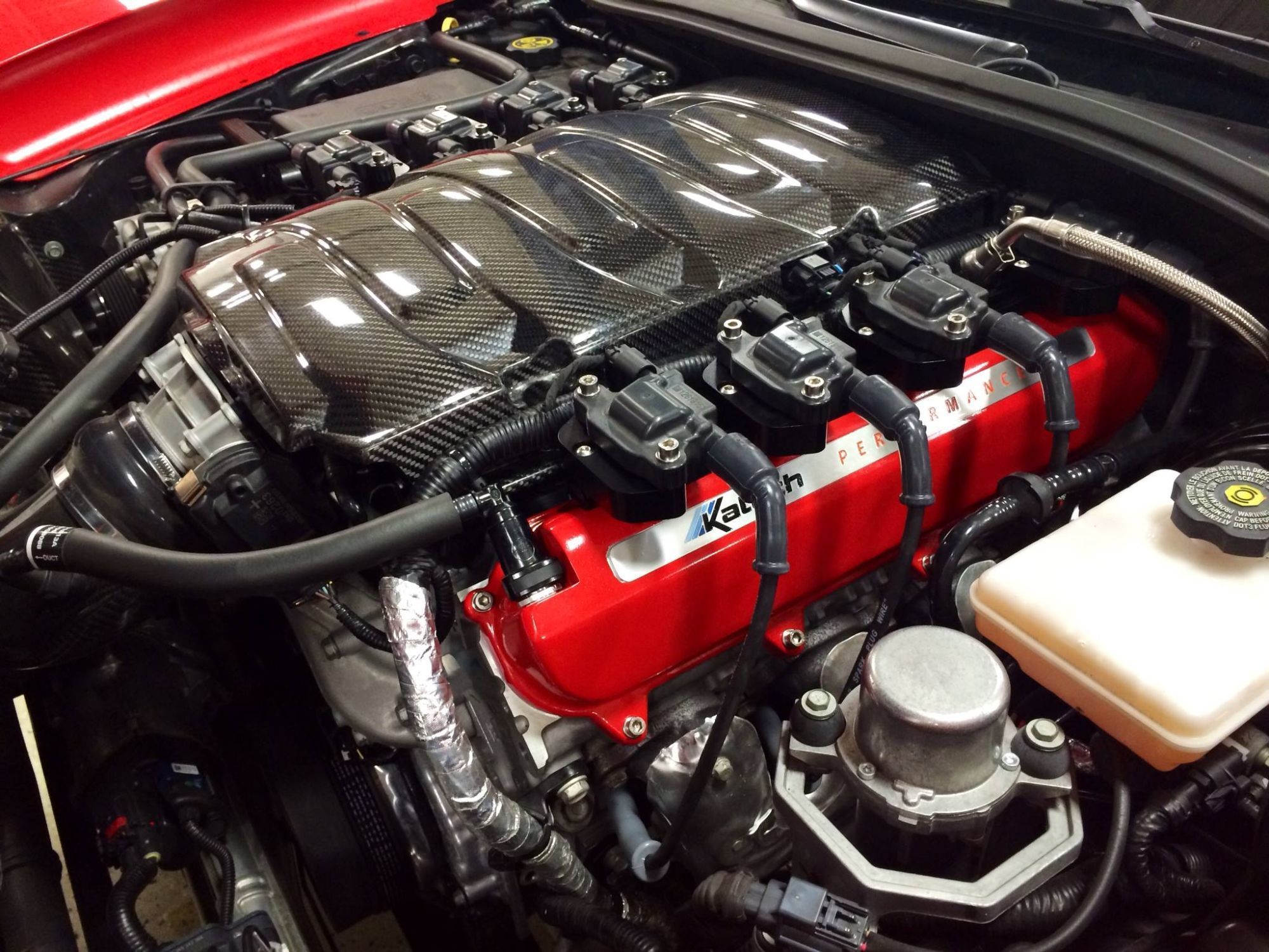 Katech powdercoated cast aluminum valve covers for C7 Z06 LT4