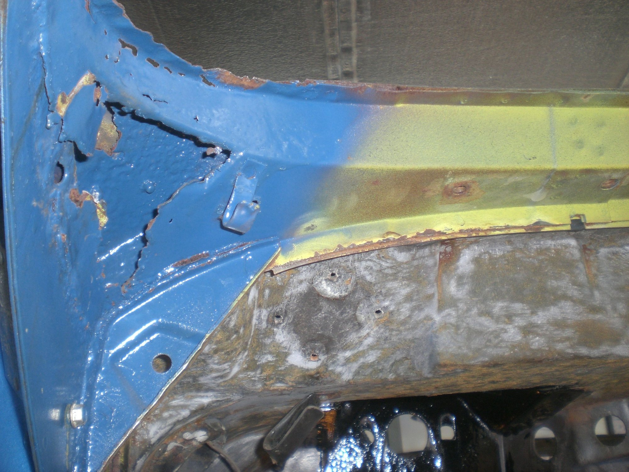 Inner corner rusted through