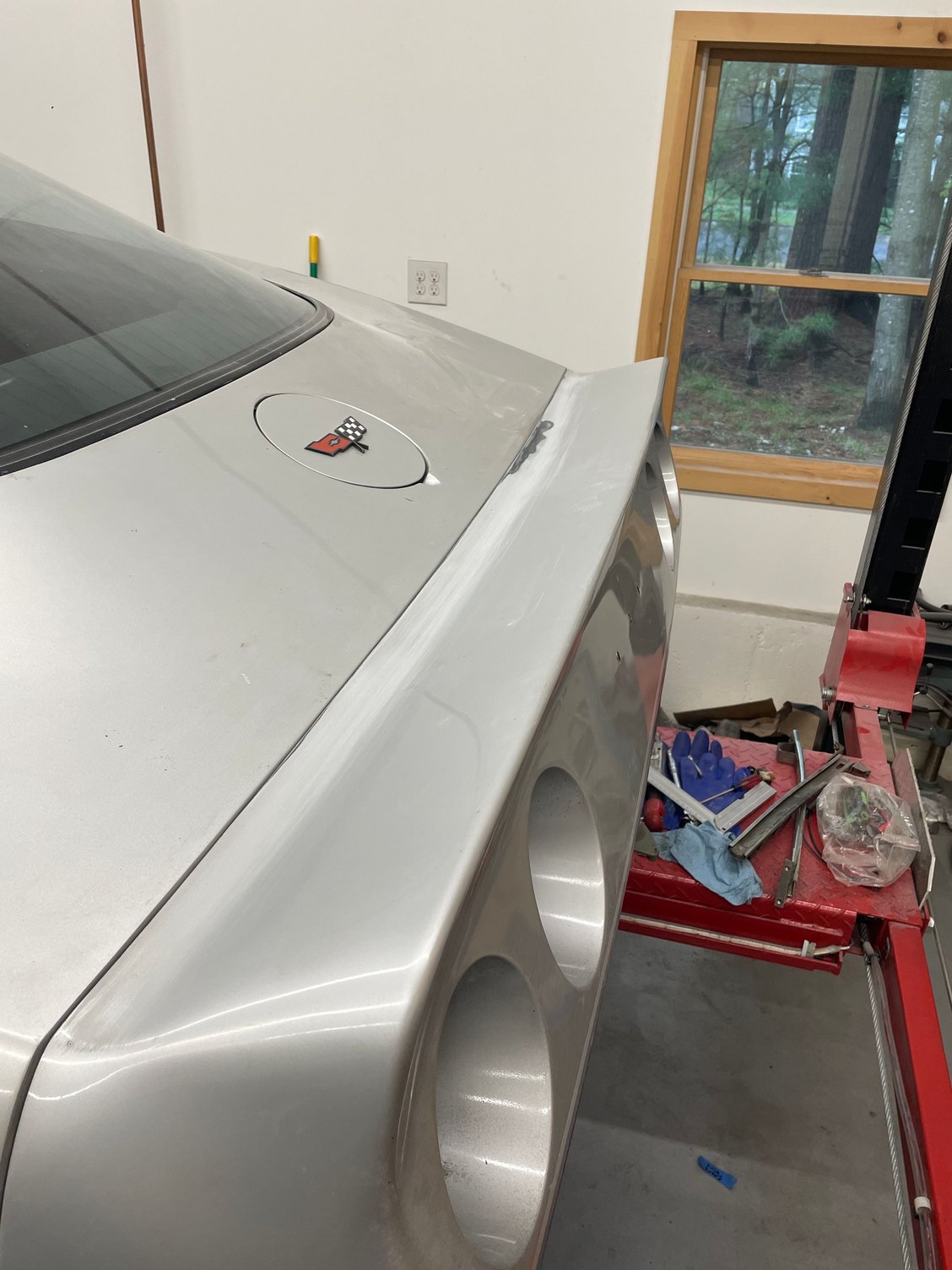 Paint lifted only one spot. 