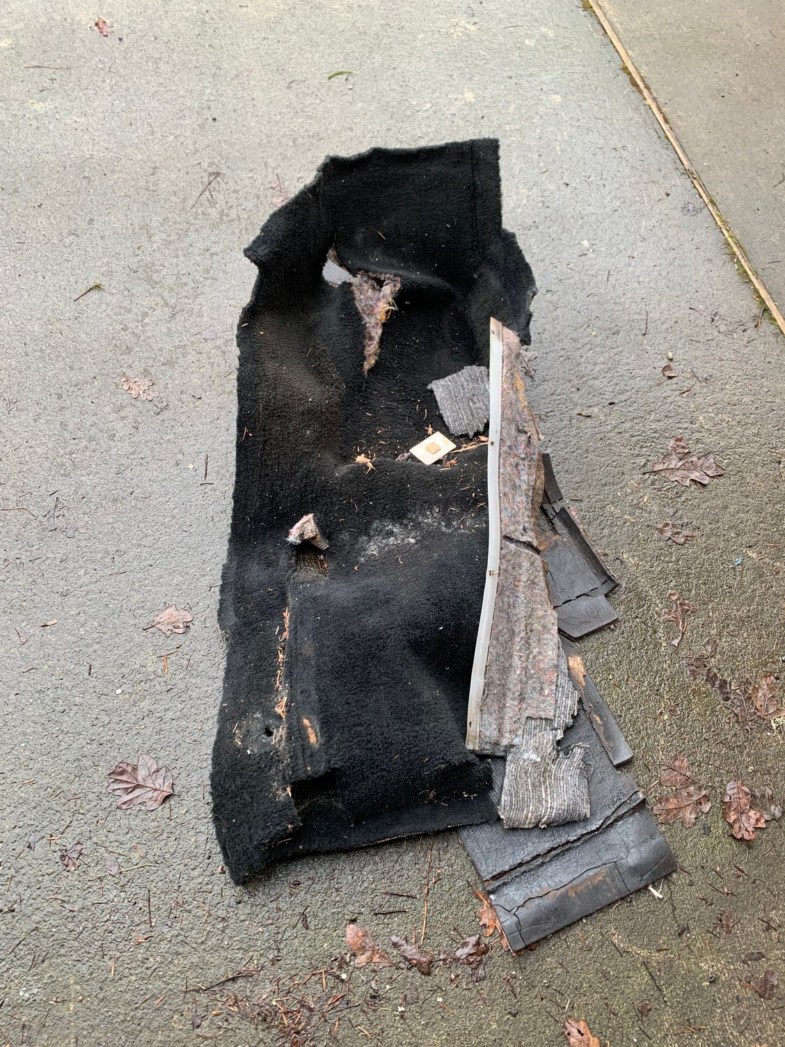 Old passenger side carpet