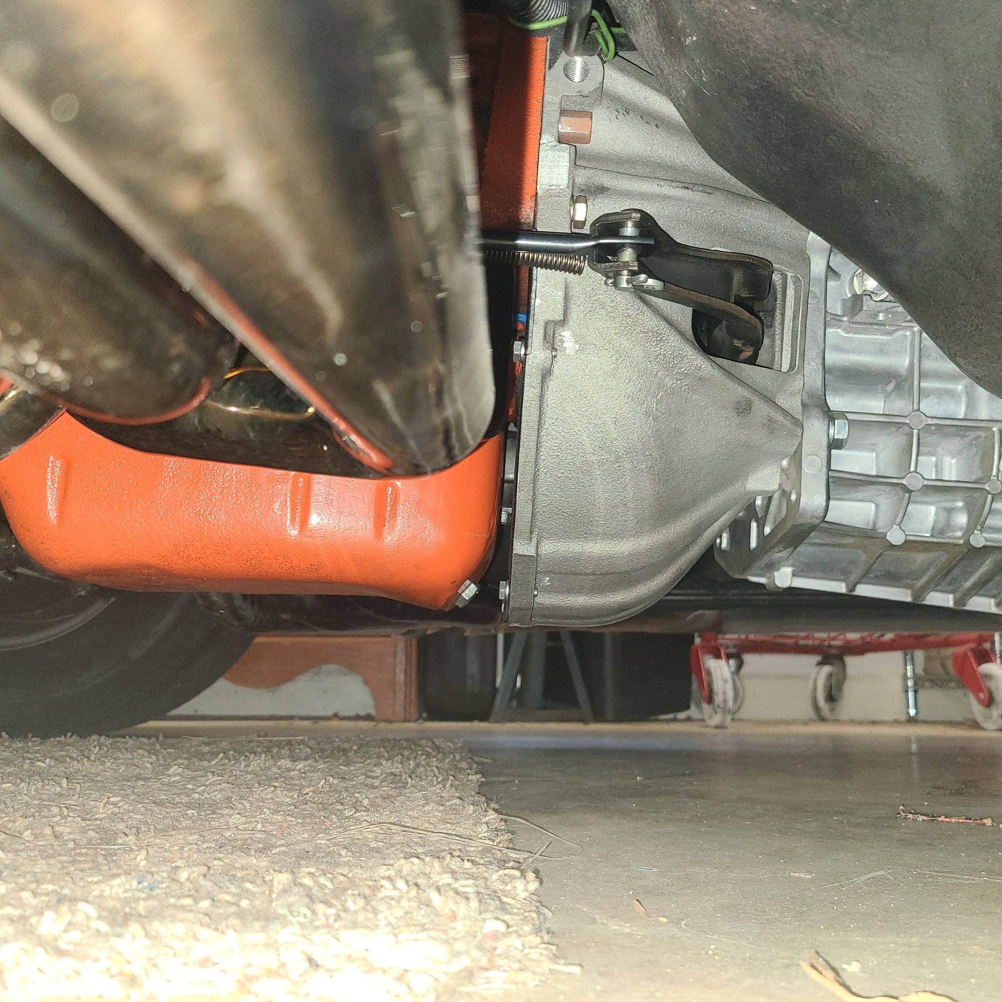Corvette pan clears close to the bottom of the bellhousing.