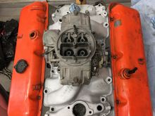 Manifold, carb, and I believe correct 66 valve covers as well.