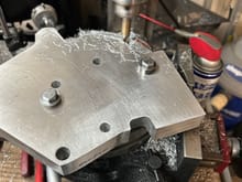 Fabricating custom blower bracket for dedicated 12 rib drive and spring tensioner.