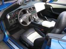 Two tone linen and ebony all leather interior