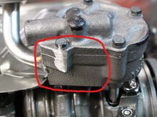 This entire area is about 1-1/2 inches high and was resting on the pan baffle initially. That's the area where the baffle had to be trimmed.