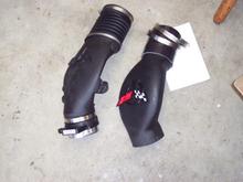 Comparison of stock airbridge and accordian coupler with aftermarket one (from West Coast Corvette) with smooth coupler.
