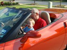 At 17 months of age, Brayden drives a Vette for the first time (don't worry, it was only in the driveway).