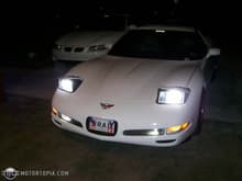 on the driveway @ Home sporting new euro headlights with 6k HID on low beam and foglights