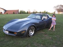 Our littlest Corvette lover with our '80.