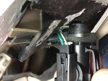 Temp sensor wire connected, pop the tab to remove the plug/wire.
