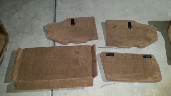 Left and Right compartment covers, Passenger toe kick panel and center rear panel