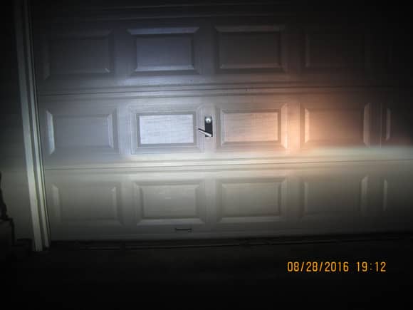 side-by side LED (driver) vs OEM halogen (passenger) (about 20 feet away at night)