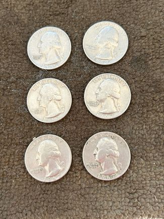 Interesting find when cleaning out the glove box…6 1967 quarters…maybe a good luck charm. I’m guessing only 6 because the car was built October 26,1966