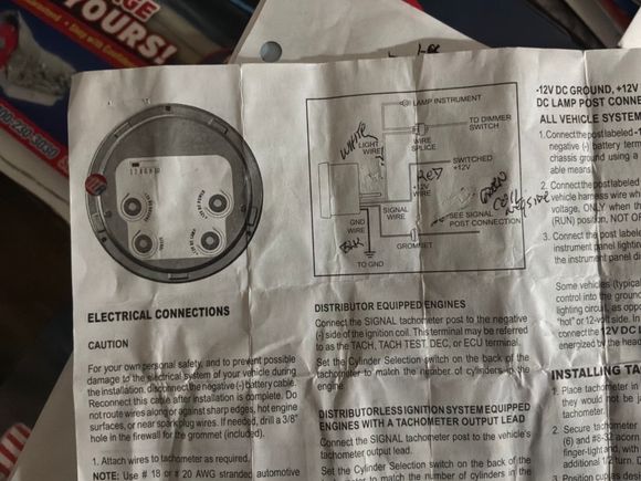 Wiring diagram for Sun tach.