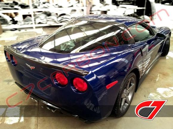 OEM CARBON FIBER REAR SPOILER ON OUR VETT