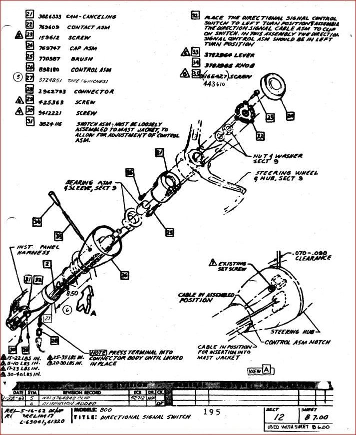 Steering Column Diagram
