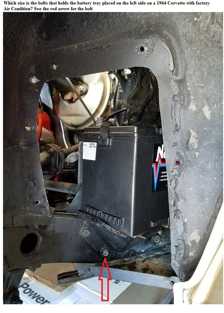 Size and type threads on the bolts that holds the battery tray with